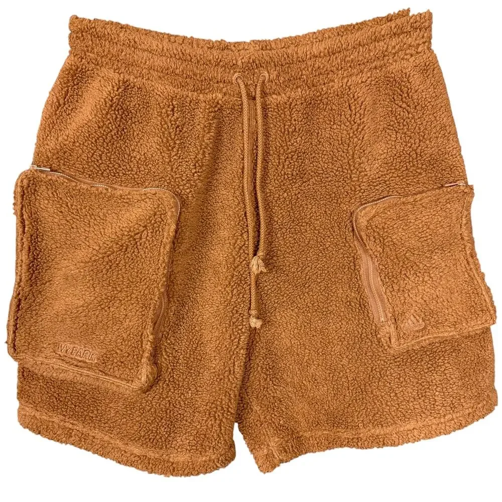 IVY PARK Adidas Teddy Sherpa Fleece Drawstring Utility Shorts XL Streetwear